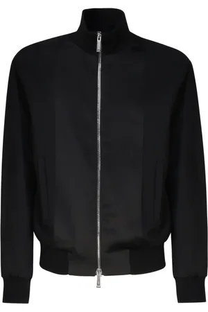 Dsquared2 Jakke, Herre, Sort, S, Uld, Sort uldjakke med satinstropper