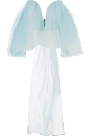 ZIMMERMANN Kjole, Dame, Blå, M, Knus Lysblå Silke Top med Benet Bodice
