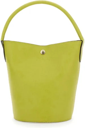 Longchamp Taske, Dame, Gul, ONE SIZE, Hamp, Gul Bucket-taske med Logo Plaque