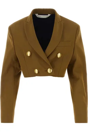 Palm Angels Jakke, Dame, Brun, XS, Bomuld, Mud Cotton Blend Blazer