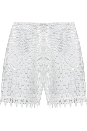 Silvian Heach Shorts, Dame, Hvid, 2XS, Polyester, Shorts i pizzo sangallo