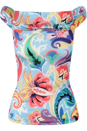 Etro Top, Dame, Flerfarvet, XS, Paisley Print Ærmeløs Top