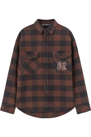 Palm Angels Skjorte, Herre, Brun, L, Casual Skjorte
