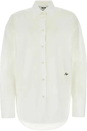 Msgm Bluser & Skjorter, Dame, Hvid, XS, Bomuld, Klassisk hvid poplin skjorte