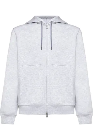 Brunello Cucinelli Sweathshirts & Hoodies, Herre, Grå, M, Bomuld, Zip-Through Sweater