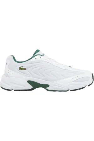 Lacoste Sko, Herre, Hvid, 42 EU, Hvide sporty tekstil sneakers til mænd