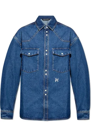 Palm Angels Skjorte, Herre, Blå, S, Denim, Denimskjorte