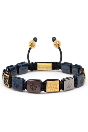 Nialaya Tilbehør, Herre, Gul, XL, Uld, Keramisk Flatbead Armbånd