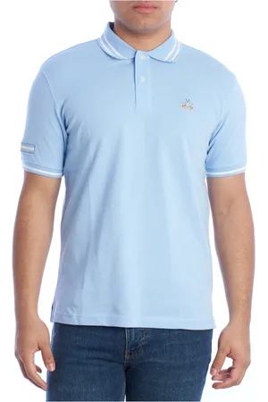 La Martina Top, Herre, Blå, S, Bomuld, Regular Fit Kortærmet Polo
