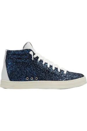 P448 Sko, Dame, Blå, 40 EU, Læder, Glitter Skate Sneakers