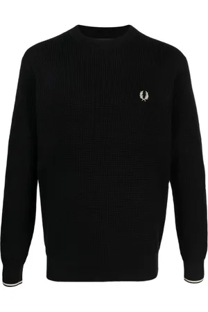 Fred Perry Sweathshirts & Hoodies, Herre, Sort, S, Bomuld, Logo Cotton Crewneck Jumper
