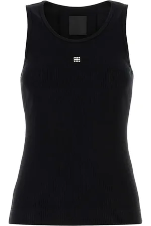 Givenchy Top, Dame, Sort, XS, Bomuld, Tanktop med logo-plakette