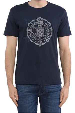 La Martina Top, Herre, Blå, 3XL, Bomuld, T-shirt i bomuld med grafisk print