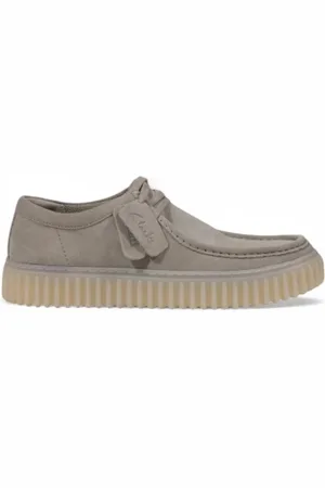 Clarks Sko, Herre, Grå, 45 EU, Læder, Elegant Ruskind Snøresko
