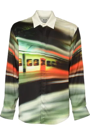 Msgm Skjorte, Herre, Flerfarvet, 2XL, Farverig Casual Skjorte