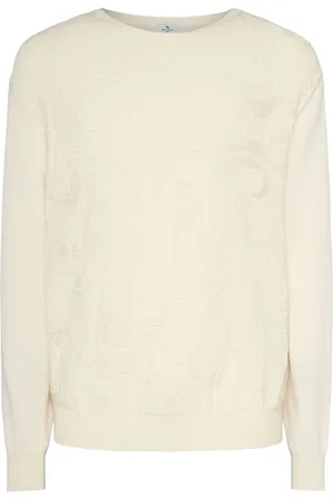 Etro Strik, Herre, , XL, Bomuld, Bomuld Crewneck Sweater med Front Detail