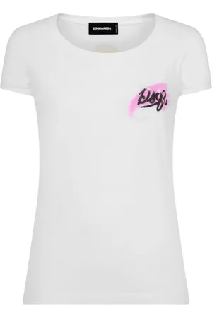 Dsquared2 Top, Dame, Hvid, L, Afslappet Logo T-shirt