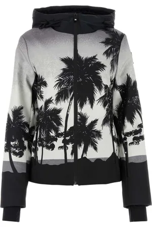 Palm Angels Sweathshirts & Hoodies, Dame, Sort, M, Polyester, Printed Palm Ski Jacket