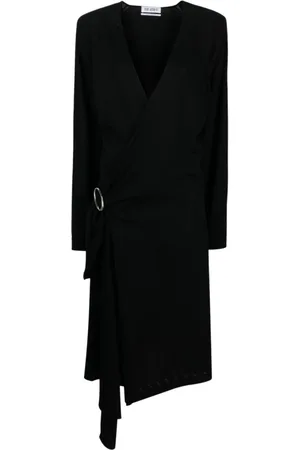 The Attico Kjole, Dame, Sort, S, Uld, Aw23 Midi Kjole