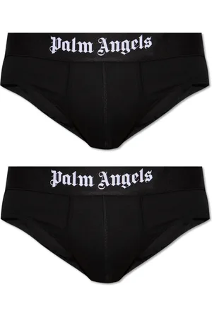Palm Angels Undertøj, Herre, Sort, XL, Bomuld, To-pak underbukser med logo