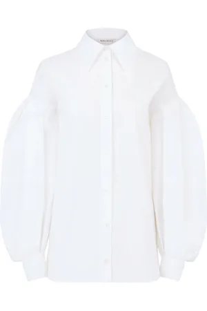 Nina Ricci Bluser & Skjorter, Dame, Hvid, 2XL, Cocoon Sleeve Shirt