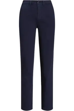 Ralph Lauren Bukser, Dame, Blå, 2XS, Bomuld, Marineblå Slim Fit Bukser