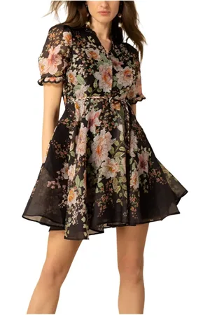 Hale Bob Kjole, Dame, Flerfarvet, L, Organza, Sort Organza Kjole Kort Elegance Letvægt