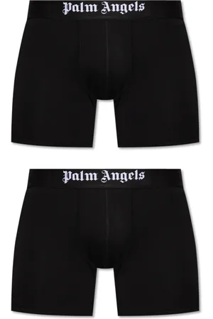 Palm Angels Undertøj, Herre, Sort, S, Bomuld, Two-pack Boxers med Logo