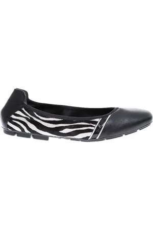Hogan Sko, Dame, Sort, 36 1/2 EU, Læder, Zebra Print Wrap Ballerina Sko
