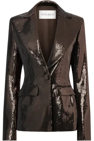 Nina Ricci Jakke, Dame, Brun, 2XS, Sequin Blazer