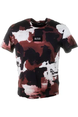 Dolce & Gabbana Top, Herre, Flerfarvet, 3XL, Camouflage DNA T-shirt