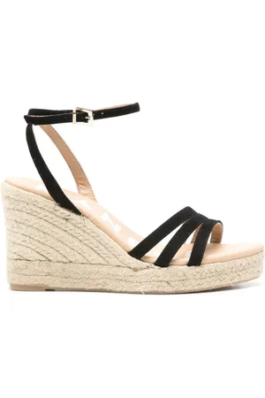 MANEBI Sko, Dame, Sort, 38 EU, Uld, Sorte Sandaler til Stilfuldt Look