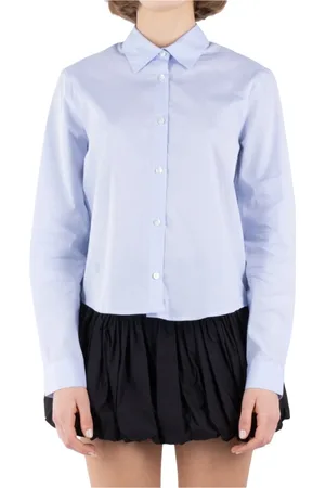 THE GARMENT Bluser & Skjorter, Dame, Blå, S, Bomuld, Blå Pulver Bomuld Skjorte
