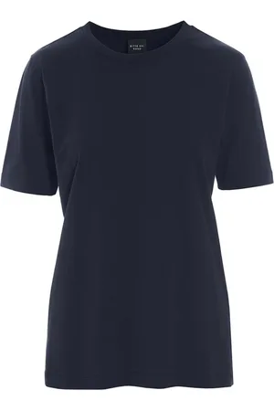 Bitte Kai Rand Top, Dame, Blå, 2XL, Bomuld, Dark Midnight Cotton T-Shirt