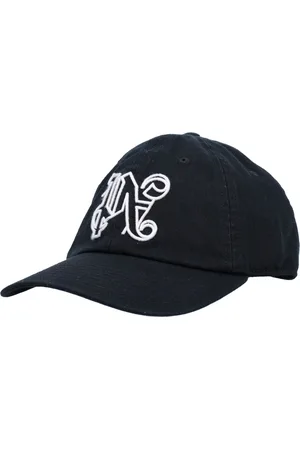 Palm Angels Tilbehør, Herre, Sort, ONE SIZE, Bomuld, Monogram Cap Curved Brim