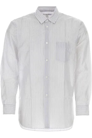 Comme des Garçons Skjorte, Herre, Hvid, XL, Broderet Cupro Skjorte