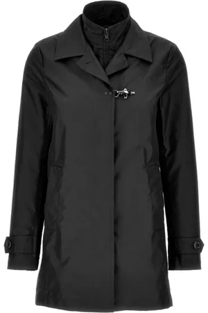 FAY Frakke, Dame, Sort, M, Linned, Sort morgenfrakke med hydrorepellent behandling