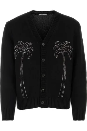 Palm Angels Strik, Herre, Sort, L, Nylon, Nylon Blend Cardigan