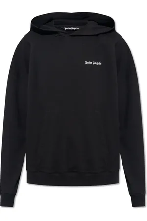 Palm Angels Sweathshirts & Hoodies, Herre, Sort, L, Bomuld, Logo-broderet Hættetrøje