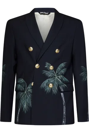Palm Angels Jakke, Herre, Blå, XL, Uld, Stilfuld Jakke