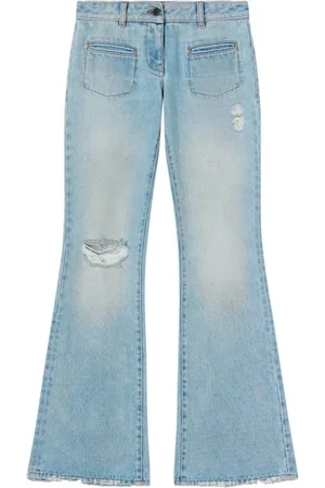 Palm Angels Jeans, Dame, Blå, W27, Bomuld, Lyseblå Bootcut Jeans