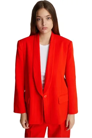 Munthe Jakke, Dame, Rød, XL, Tyl, Smoking Style Blazer