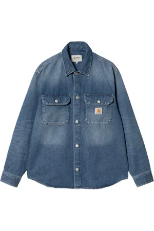 Carhartt Skjorte, Herre, Blå, S, Bomuld, Blå bomuldsskjorte for maksimal komfort