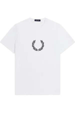 Fred Perry Top, Herre, Hvid, XL, Bomuld, Laurel Wreath Graphic T-Shirt