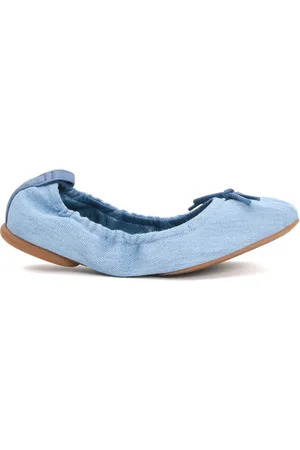 Hogan Sko, Dame, Blå, 38 EU, Denim, Denim Ballerina med Sølvbue