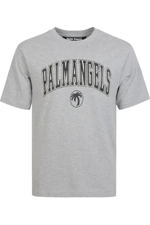 Palm Angels Top, Herre, Grå, M, Bomuld, College Palm Slim Tee