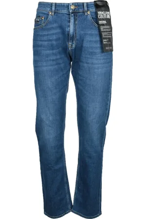 VERSACE Jeans, Herre, Blå, W31, Bomuld, Stilfulde Jeans med Bomuld og Elastan