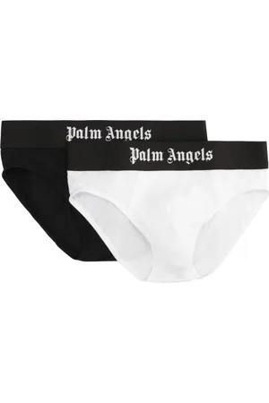 Palm Angels Undertøj, Herre, Sort, L, Bomuld, Logo Elastic Cotton Briefs Sæt