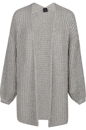 Pinko Strik, Dame, Grå, XS, Uld, Stilfuld Cardigan til Mænd