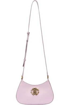 Roberto Cavalli Taske, Dame, Lyserød, ONE SIZE, Uld, Monogram RC Skuldertaske med Magnetlukning